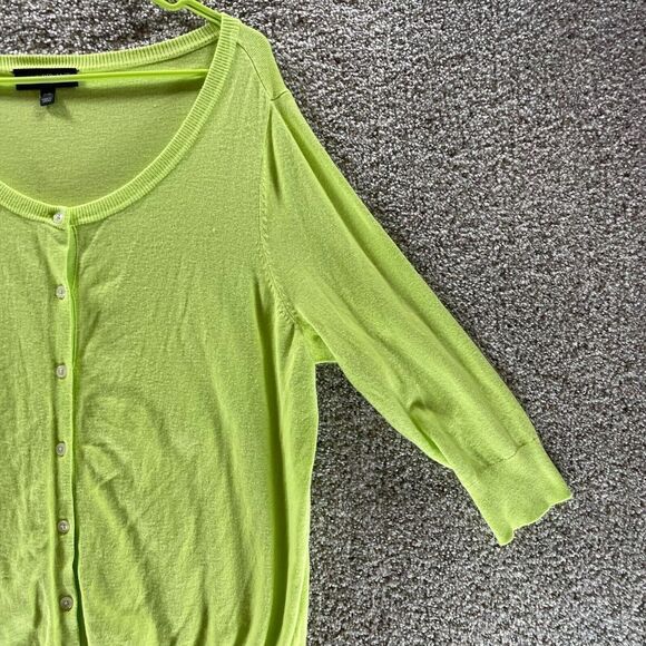Lane Bryant Sweater Womens 14/16 Green Button Up Cardigan‎ Preppy Plus Casual - Picture 4 of 11
